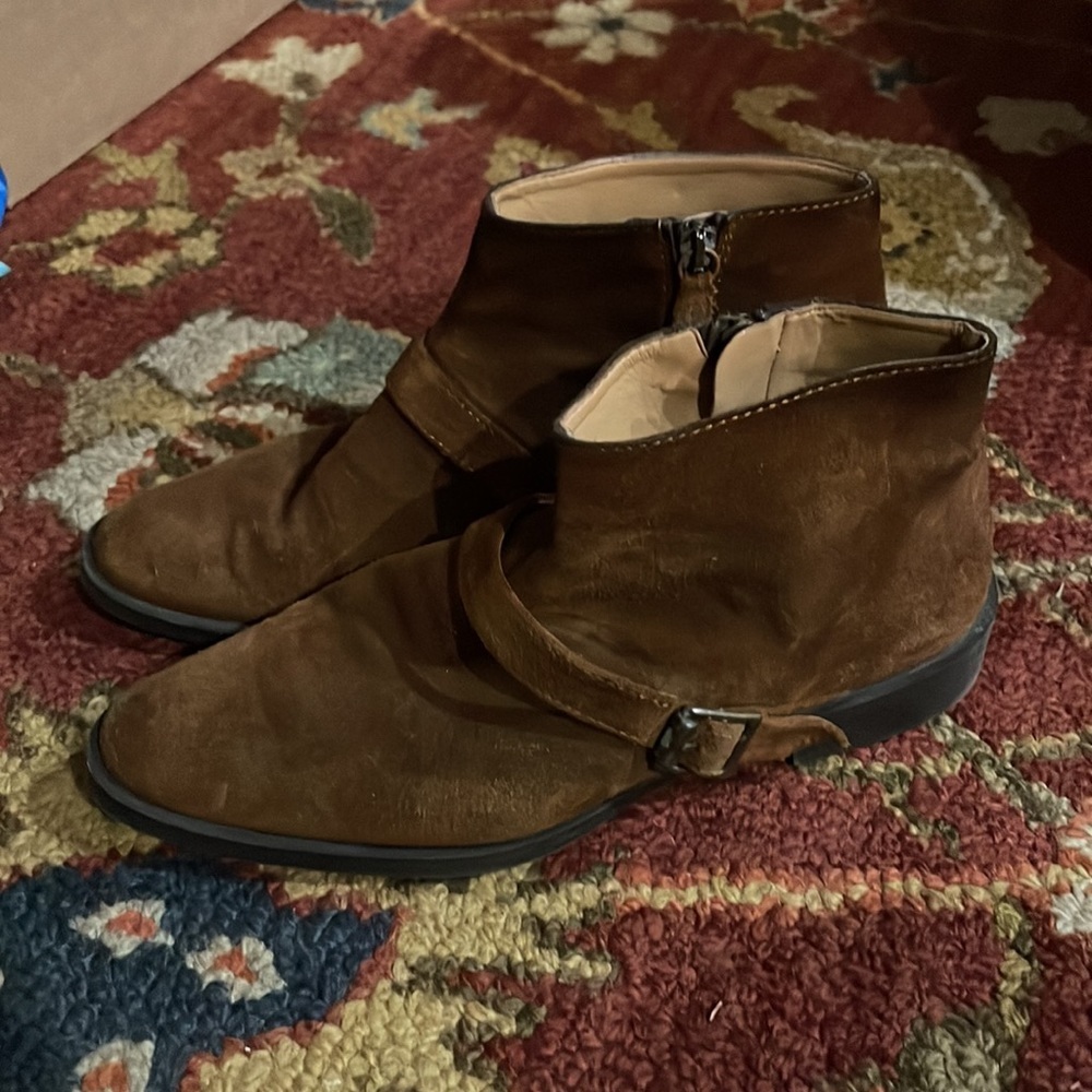 Zara basic sz39 - brown suede ankle boots - Picture 2 of 7